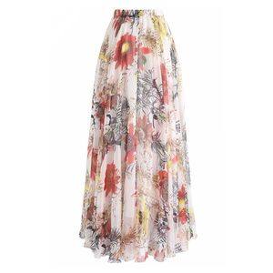 Multi colored Floral Maxi Skirt